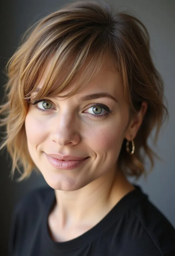 textured layered flattering oval framing