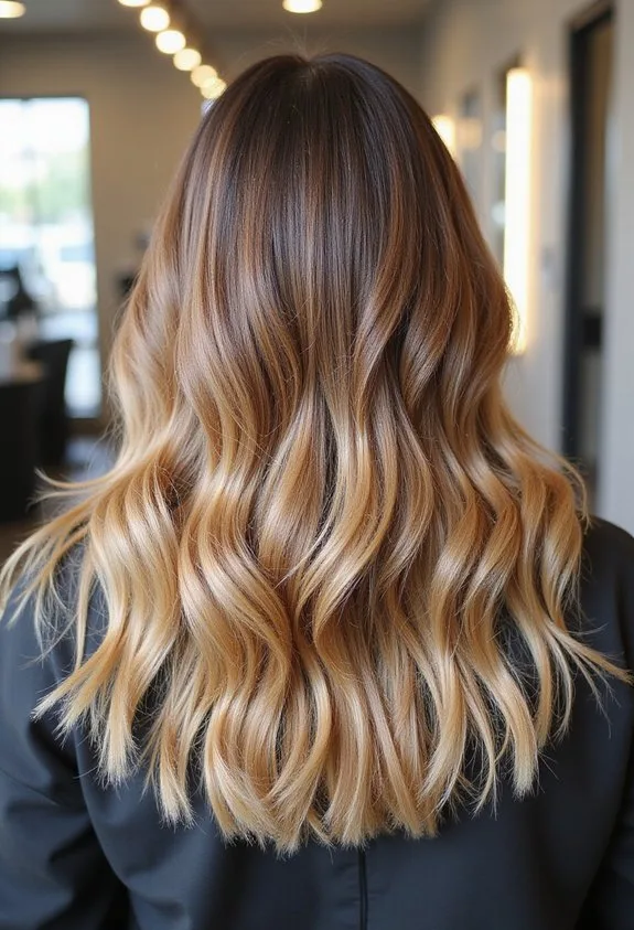 warm blended transitional hair color