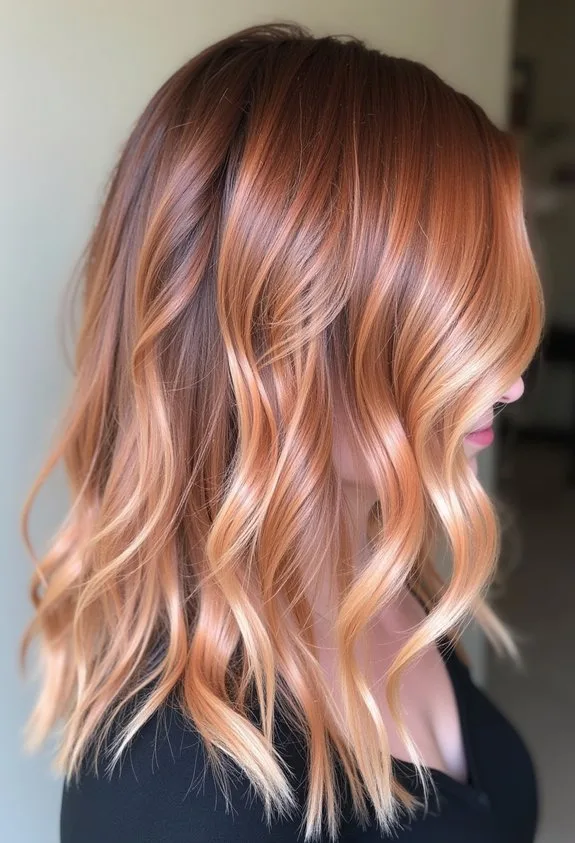 warm dimensional delicate multi toned strawberry balayage