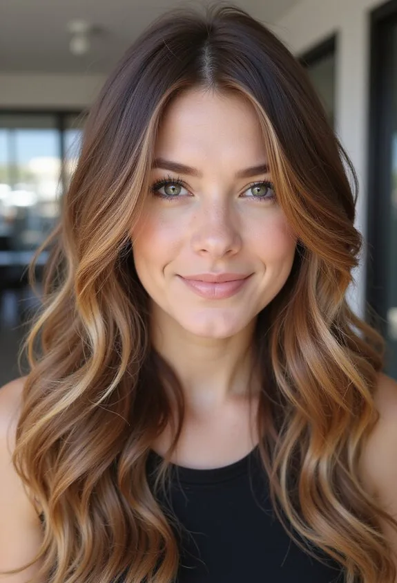 warm dimensional low maintenance face framing highlights