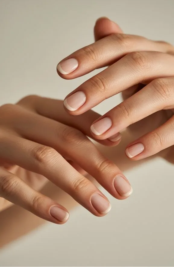 Clean Girl Nails in Winter: Cool Tones