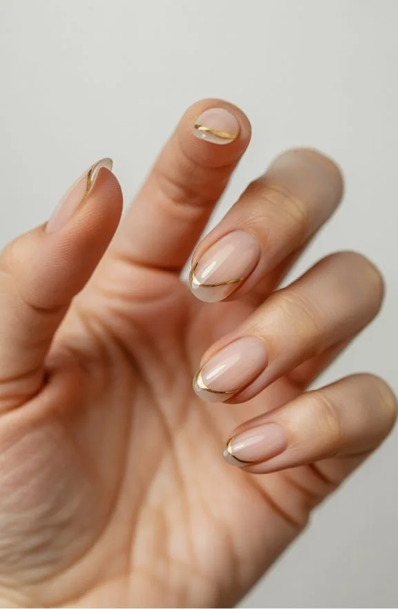 Soap Nails With Ombre Gradient Effect Soap Nails With Delicate Gold Accents