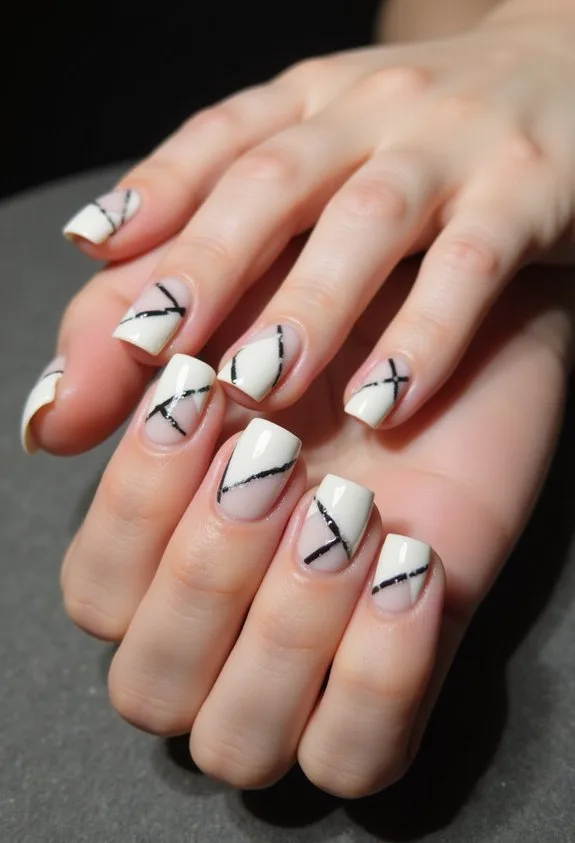 architectural minimalist geometric soap nails