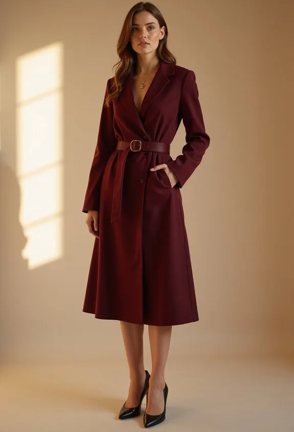 belted coat dress minimal accessories