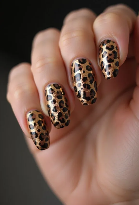 bold elegant leopard print nails