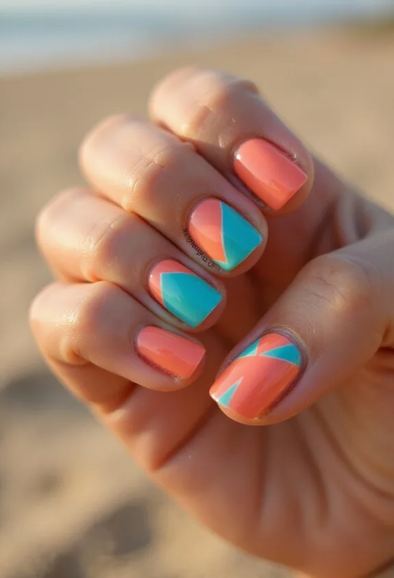 bold geometric ocean art