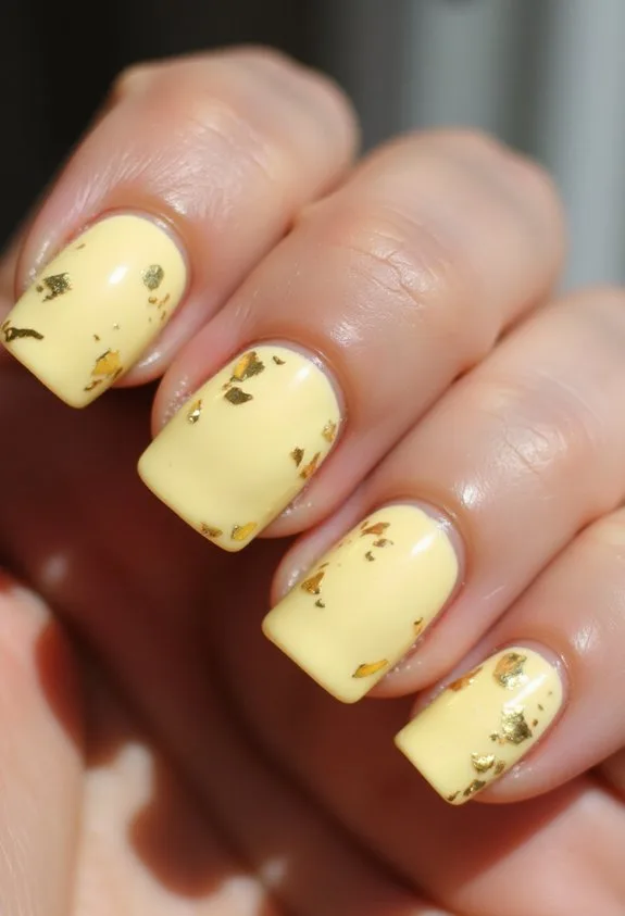 buttery yellow with golden details