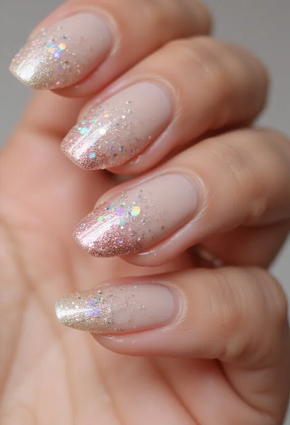 captivating shimmering almond nail designs