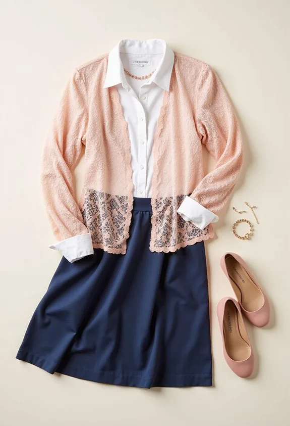 delicate lace strategic layering polished dimension