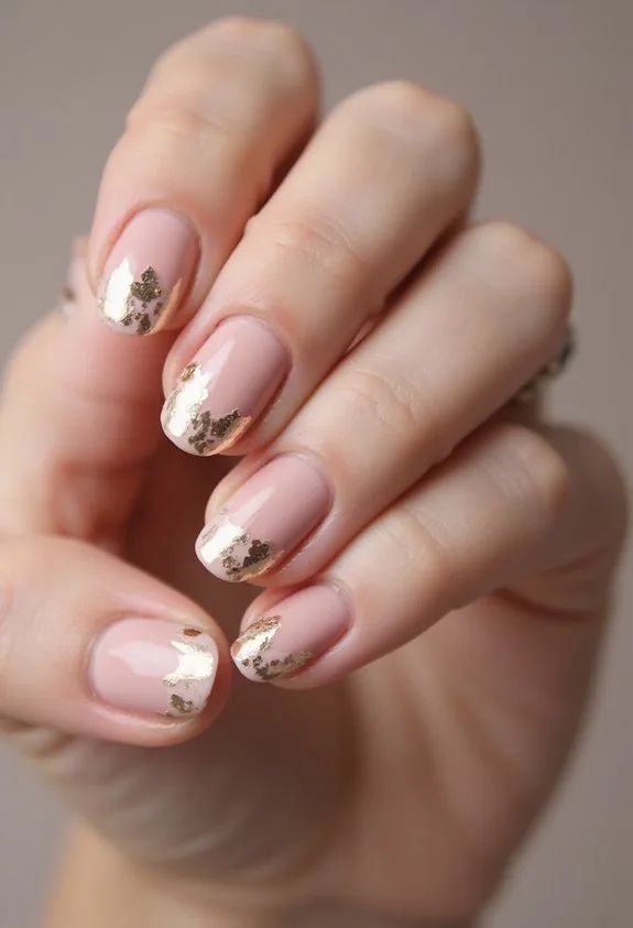 dimensional elegant modern metallic nail art