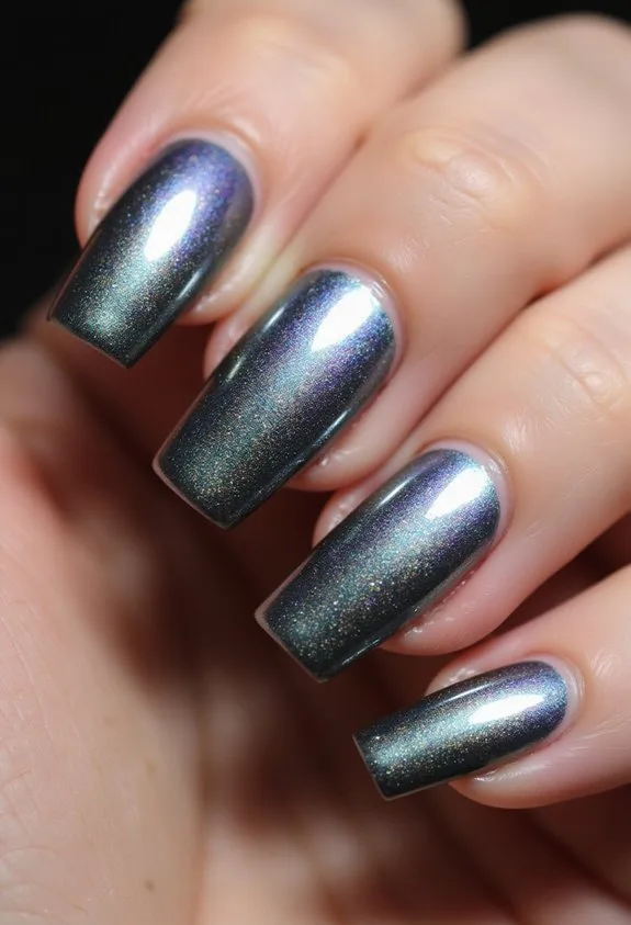 dramatic metallic gradient nail transformation