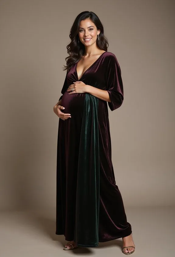 elegant comfortable maternity velvet ensembles