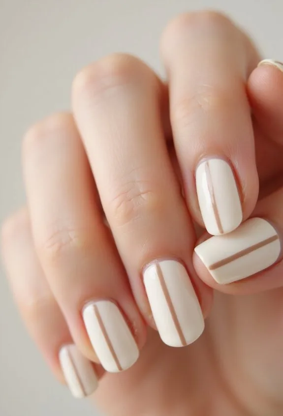 elegant minimalist cream with thin stripe