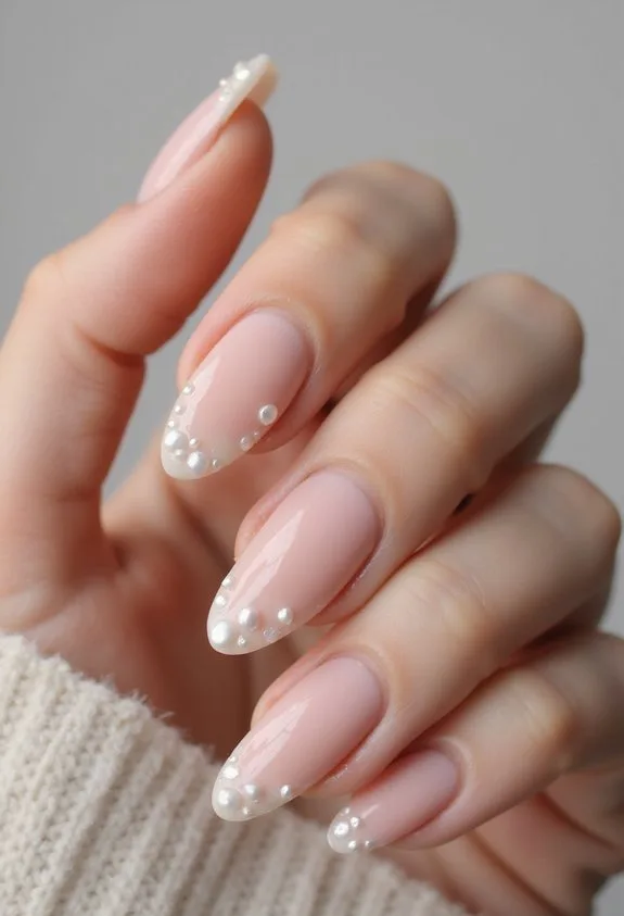 elegant understated pearl nail luxury