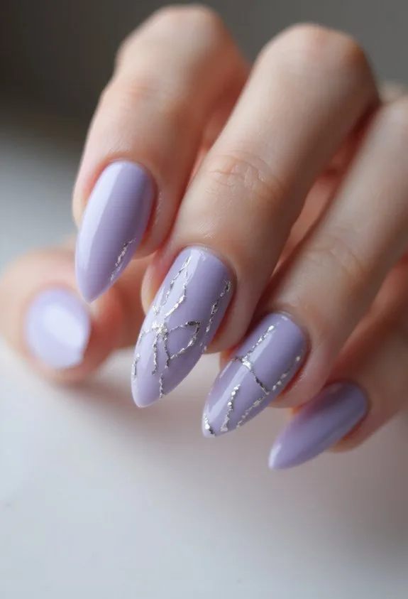 elevated romantic lavender almond nail design