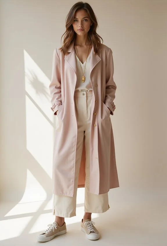 elevated versatile pink trench coat