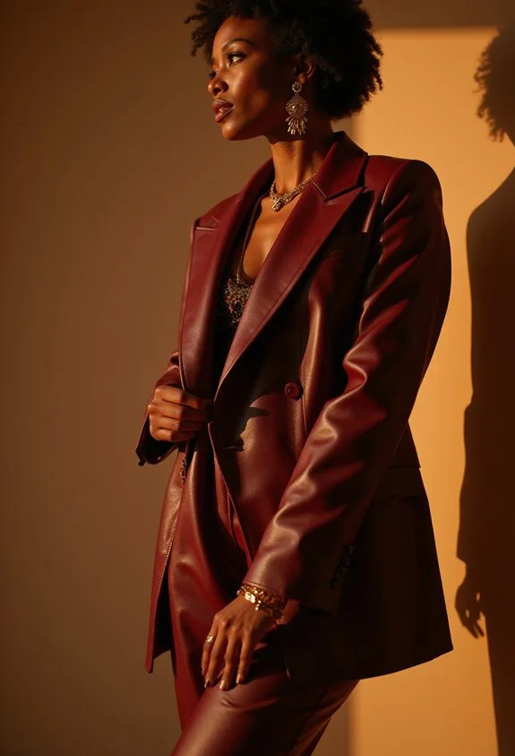 elevating luxurious burgundy leather aesthetic