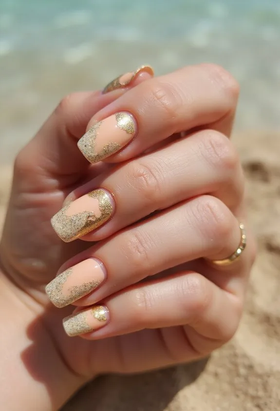 glamorous metallic gold nail accents