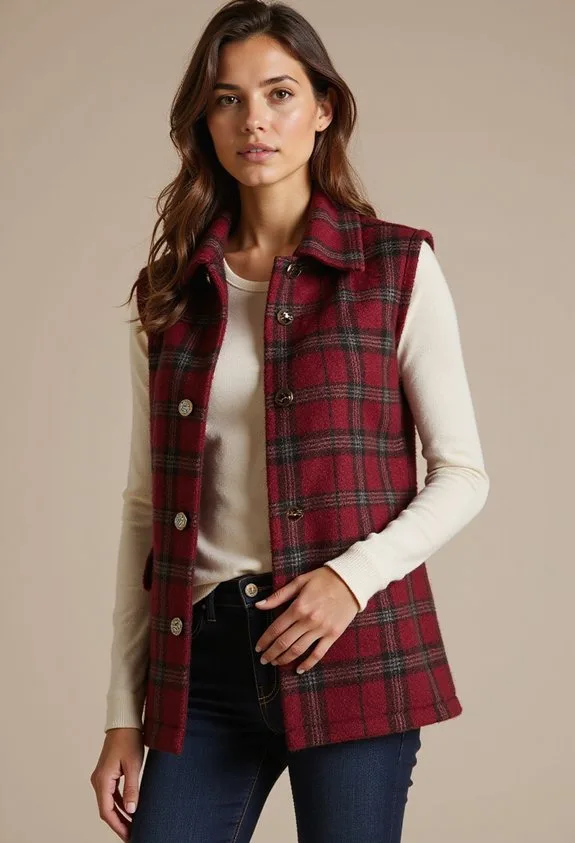 layered plaid form fitting polished yet cozy