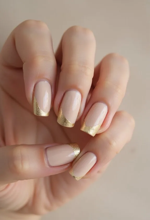 luxurious metallic nail accents