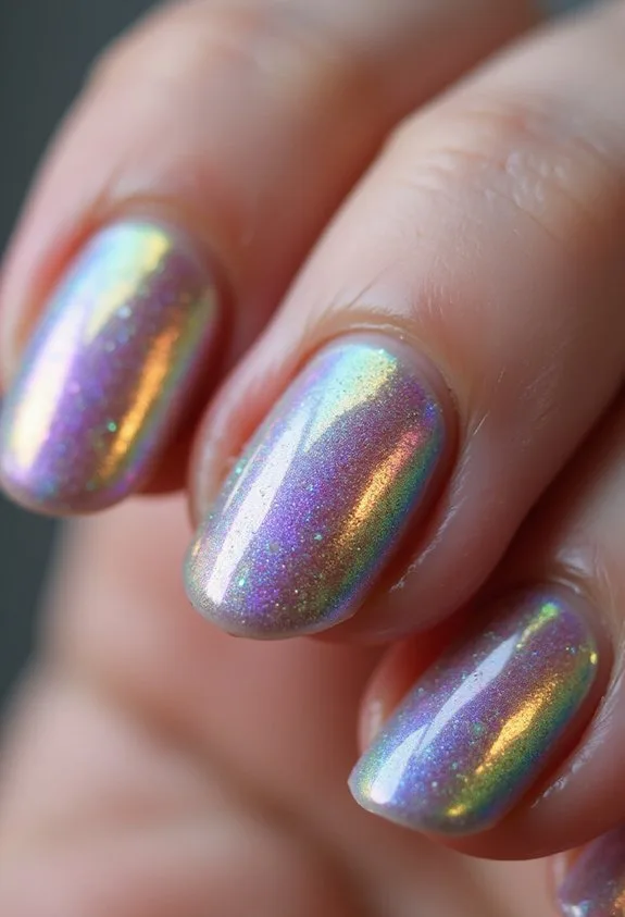 mesmerizing iridescent dimensional nail shimmer
