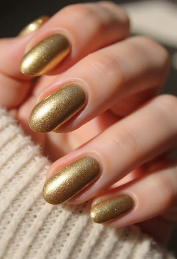 metallic gold statement nail art