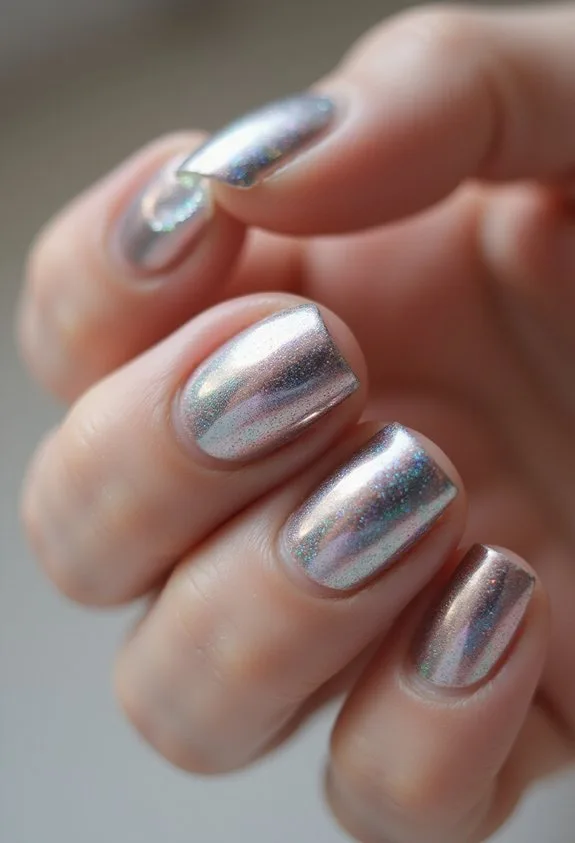 mirror like metallic shimmer