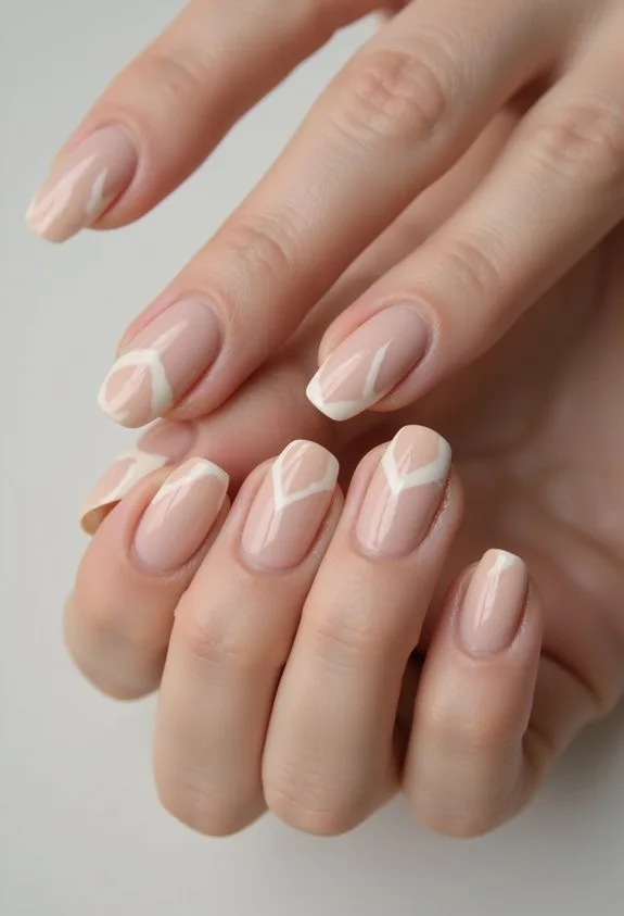 modern negative space nail art