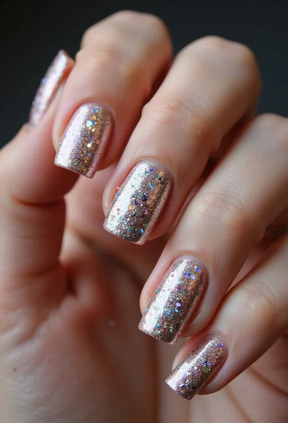 playful metallic nail confetti chic