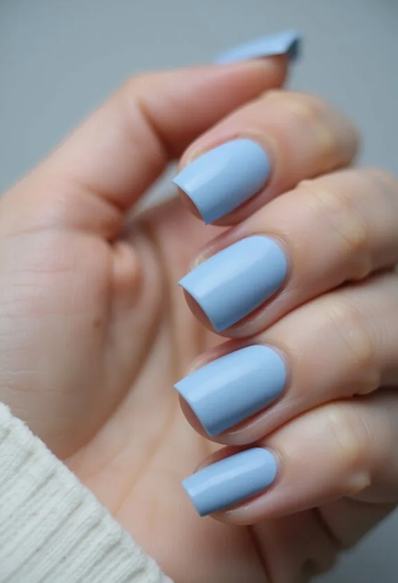 powder blue cool toned soap nail aesthetic