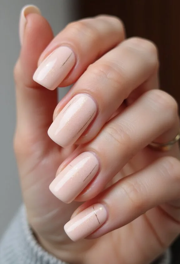 refined blush pink gold striping