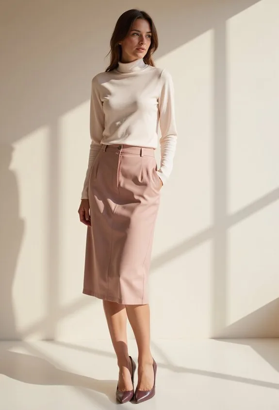 refined romantic pale pink ensemble
