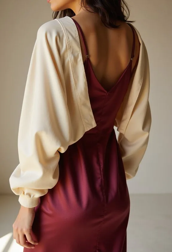 satin slip layered cardigan elegance