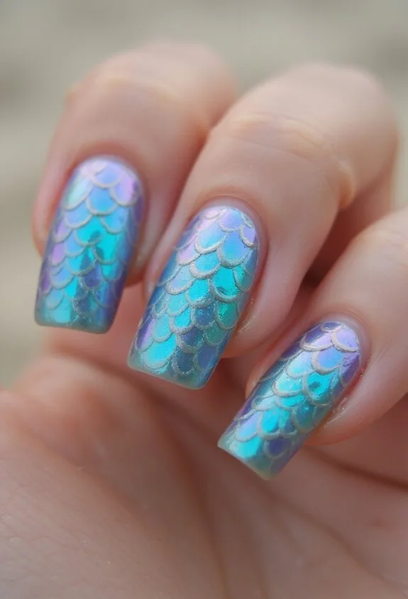 shimmering iridescent mermaid scale design
