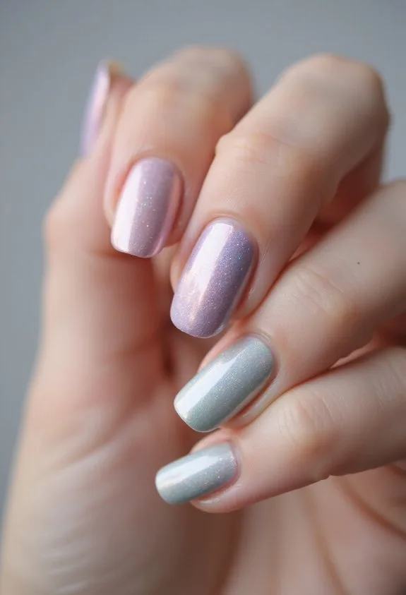 soft metallic dreamy pastel tones