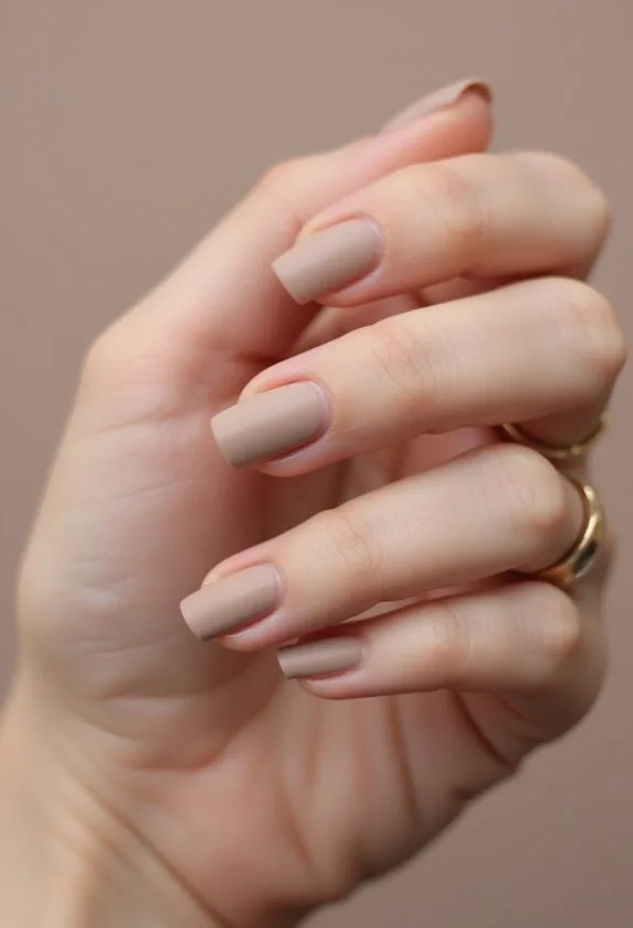 sophisticated matte nude nails