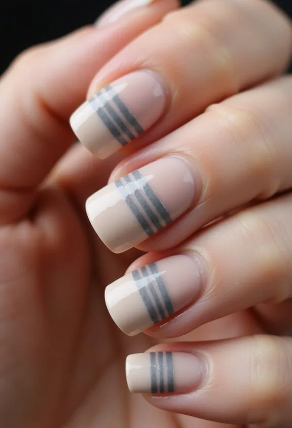 sophisticated neutral nail art design