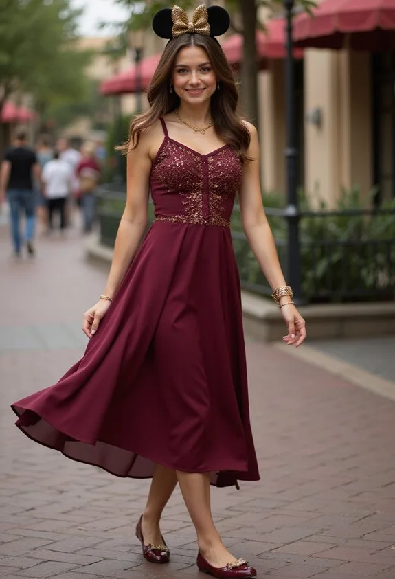 sophisticated romantic jewel toned ensemble