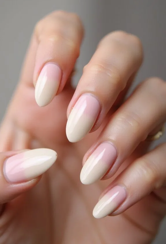 sophisticated seamless blended almond nails