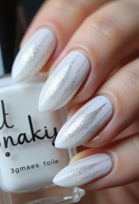 striking white cat eye nails