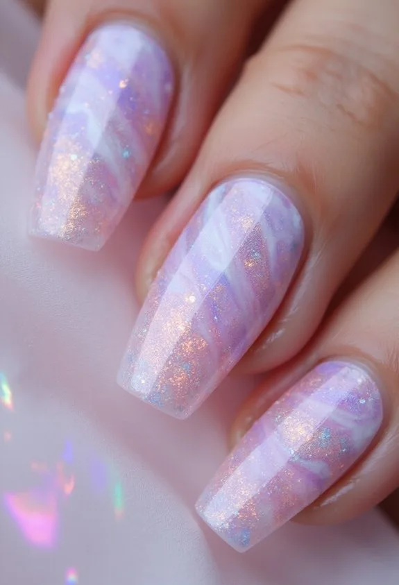 swirled artistic marble nail transformation