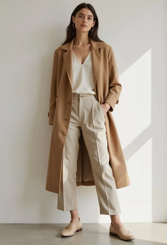 tailored trench neutral foundation intentional layering