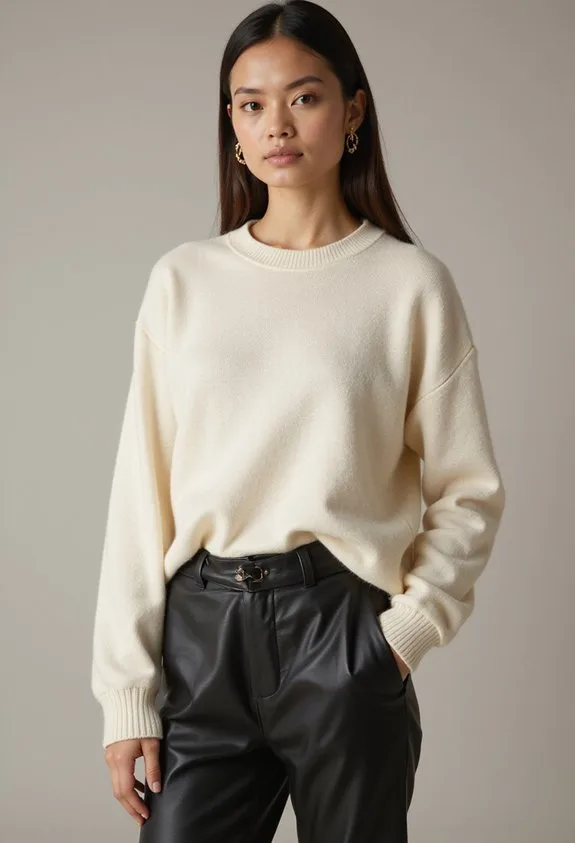 understated elegance with cashmere and leather