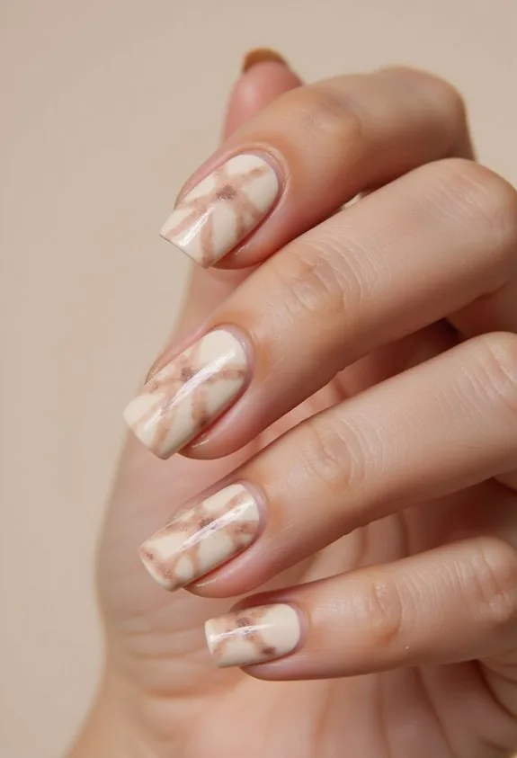 understated geometric vanilla minimalist manicure