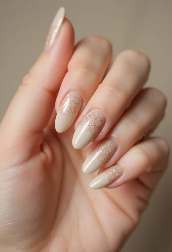 understated luminous sophisticated shimmering champagne