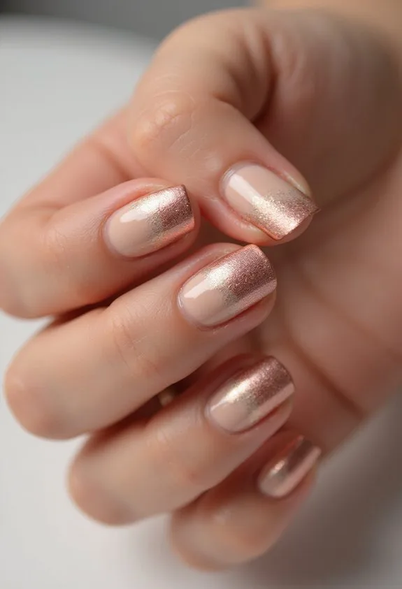 understated luxe elegant rose gold tips
