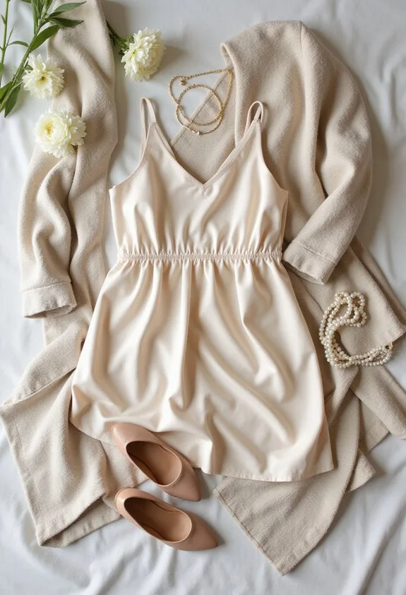 versatile casual to formal champagne slip dress
