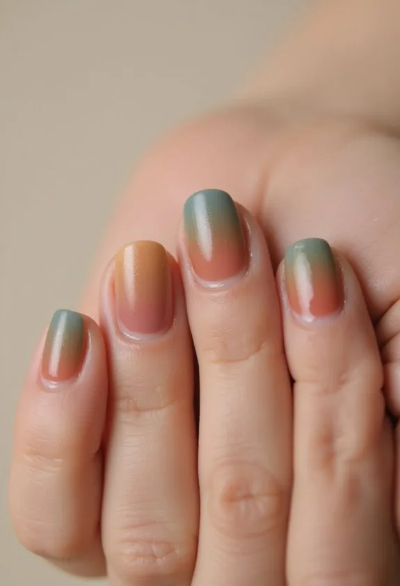 vibrant nail tips on neutral base