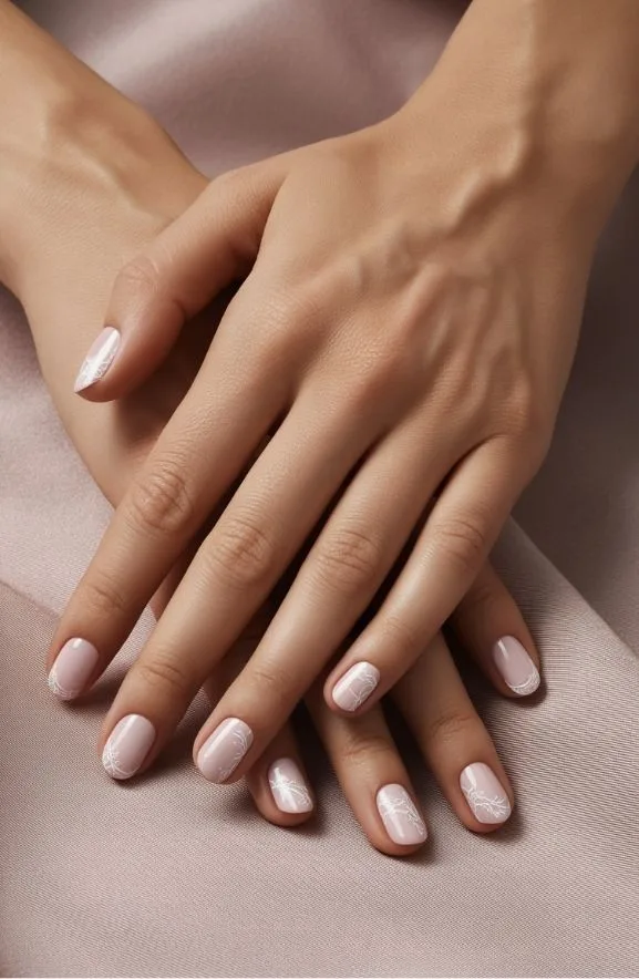 Blush With Delicate Lace Pattern Blush With Delicate Lace Pattern