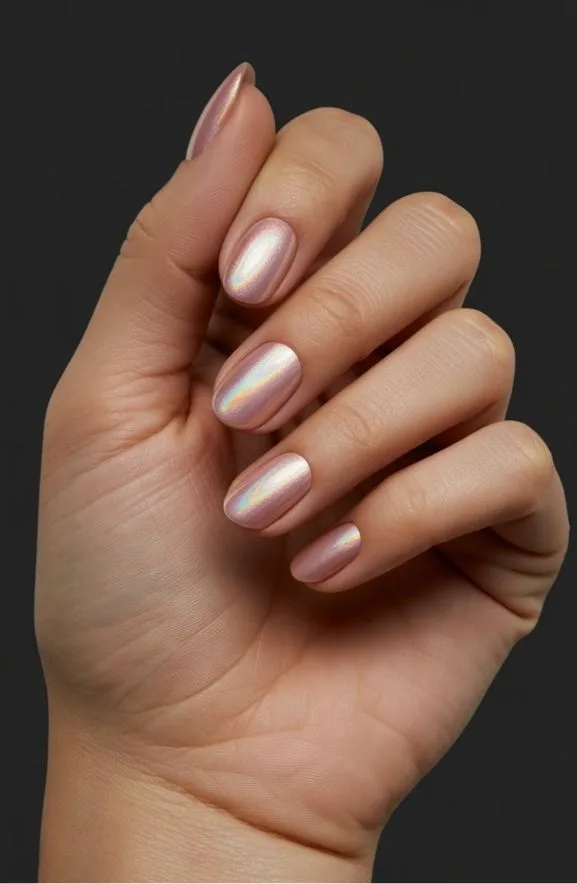 Cat-Eye Effect in Pink Almond